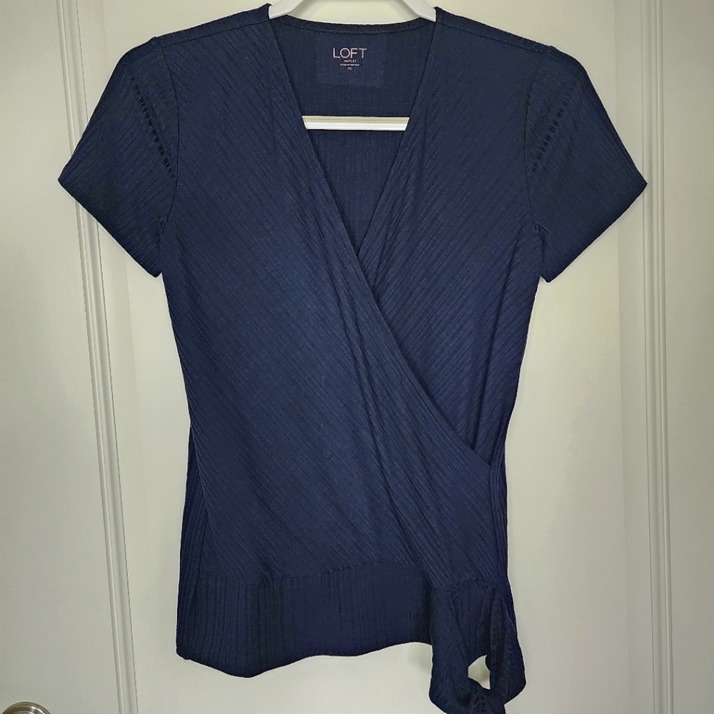 NWOT LOFT Wrap Short Sleeve Blouse